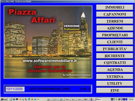 Piazza Affari 2000 - Menu principale